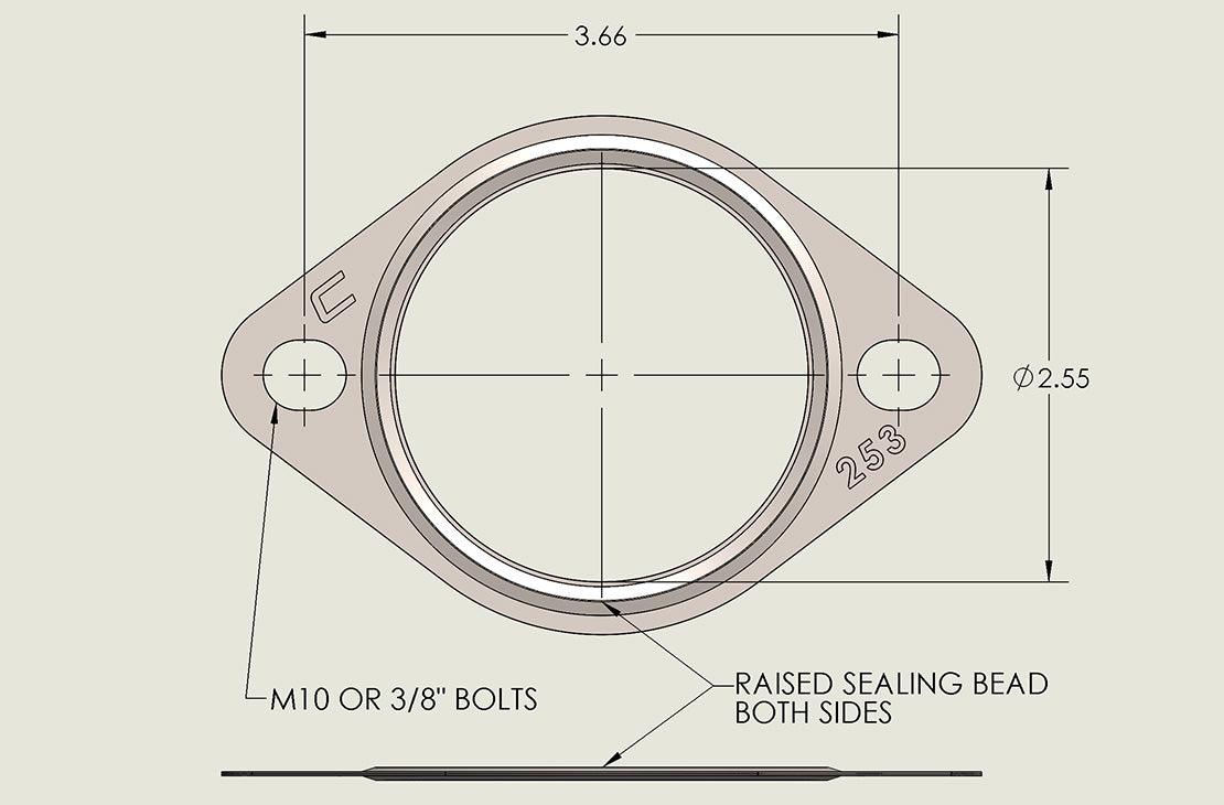 Cobb Tuning, Cobb 2.5-inch 2 Bolt Exhaust Gasket Subaru BRZ 13-20 / Toyota 86 17-20 / Scion FR-S 13-16 | UNI-001-253