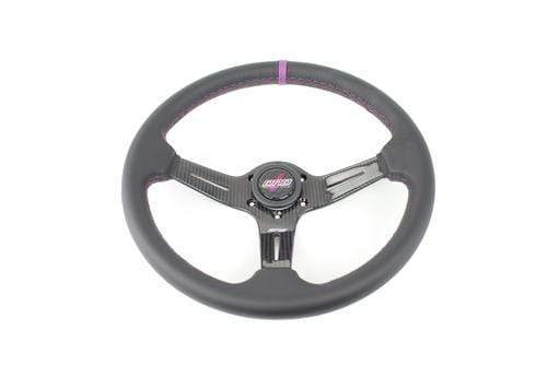 DND Performance, DND Performance Carbon Fiber Leather Race Steering Wheel - Purple