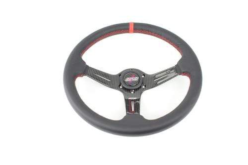 DND Performance, DND Performance Carbon Fiber Leather Race Steering Wheel - Red