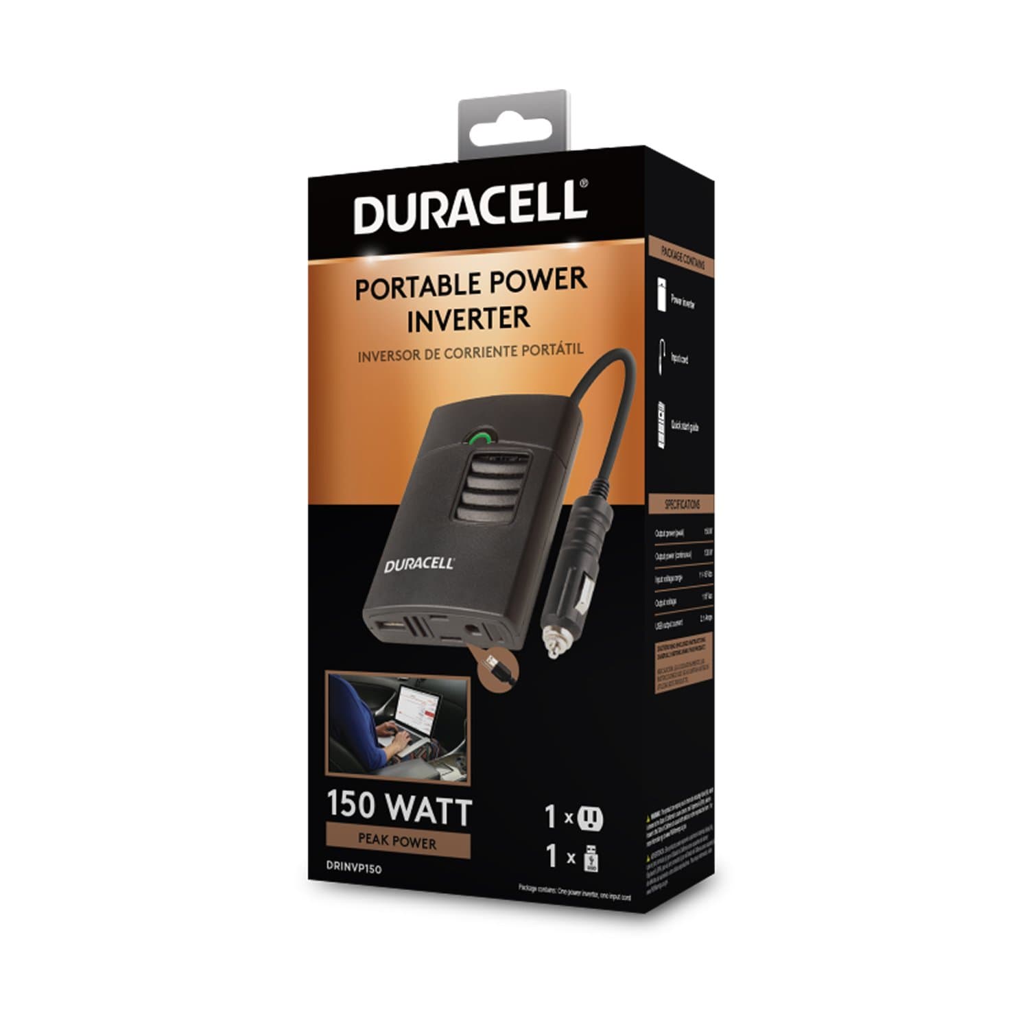 Duracell, Duracell 150 Watt Portable Power Inverter - Universal