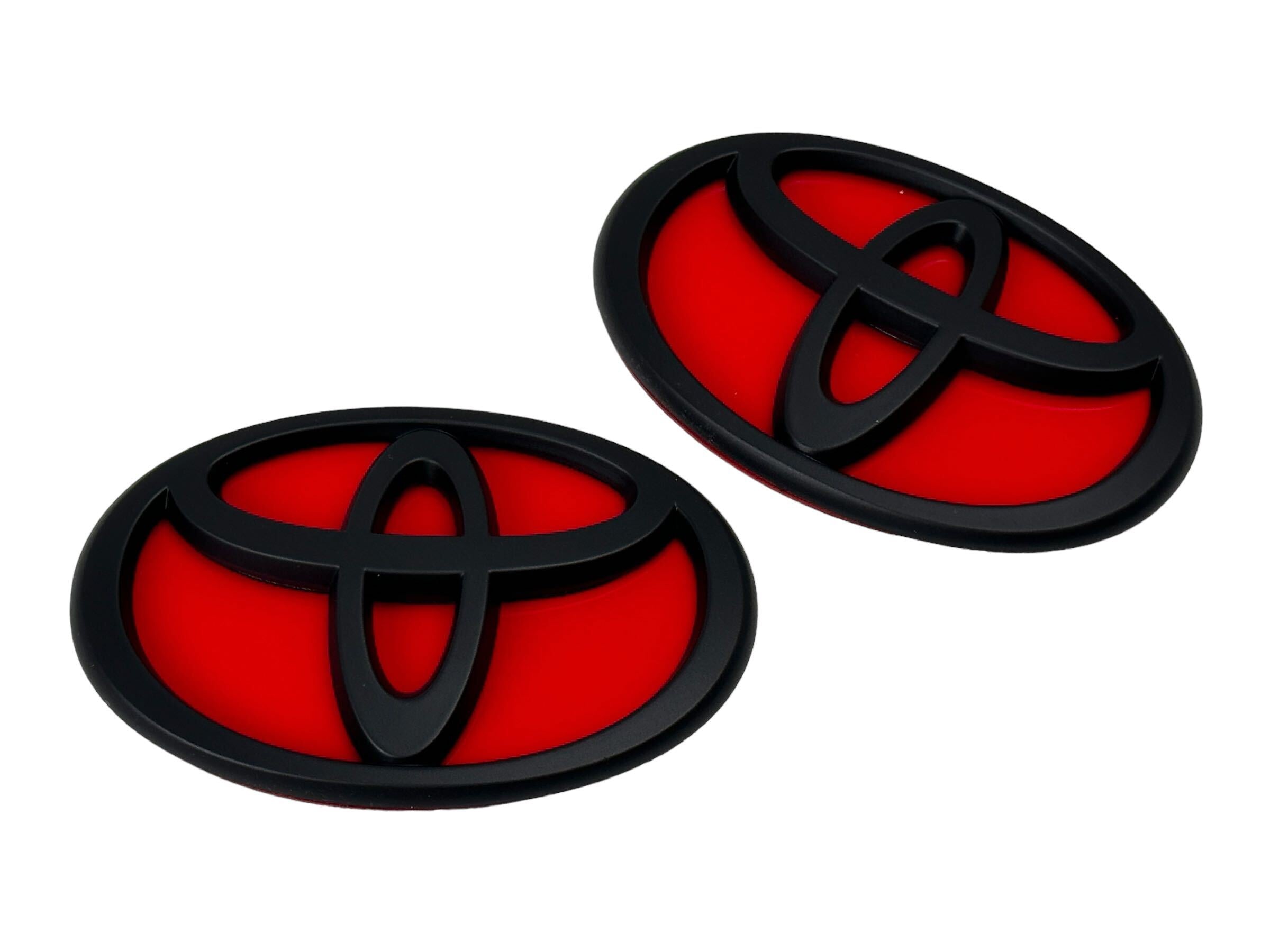 Emblems Only, Emblems Only Front and Rear T-Logo Matte Black with Gloss Red Base Toyota GR86 22-23