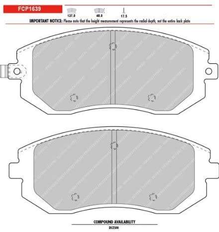 Ferodo, Ferodo DS2500 Front Brake Pads 2003-2005 Subaru WRX / 2008-2014 WRX