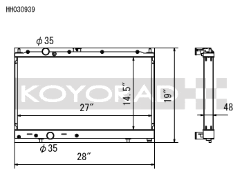 Koyo Cooling, Koyo Aluminum Radiator 1997-2000 Mitsubishi Lance EVO M/T | HH030939